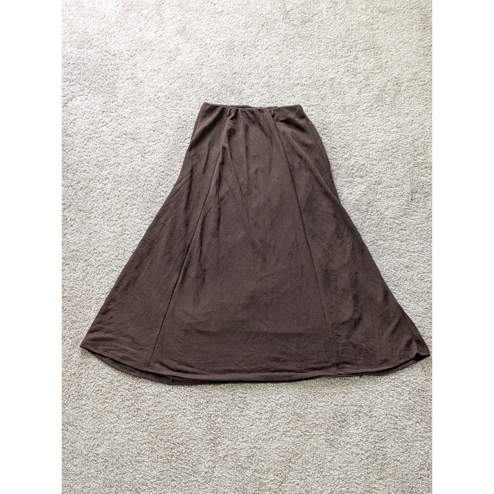 Zara Paneled Knit Maxi Skirt Size Medium Brown Viscose Blend NWT